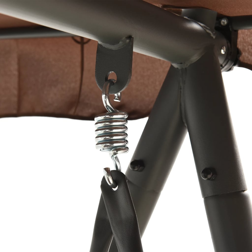 8718475557128_g_en_hd_4 vidaXL Outdoor Convertible Swing Bench with Canopy Coffee - Image 5