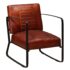 vidaXL Lounge Chair Brown Genuine Leather
