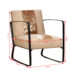 vidaXL Lounge Chair Cream Genuine Goatskin and Canvas - Image 12