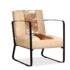 vidaXL Lounge Chair Cream Genuine Goatskin and Canvas - Image 3