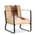 vidaXL Lounge Chair Cream Genuine Goatskin and Canvas - Image 4