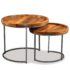 vidaXL Side Table Set 2 Pieces Solid Mango Wood