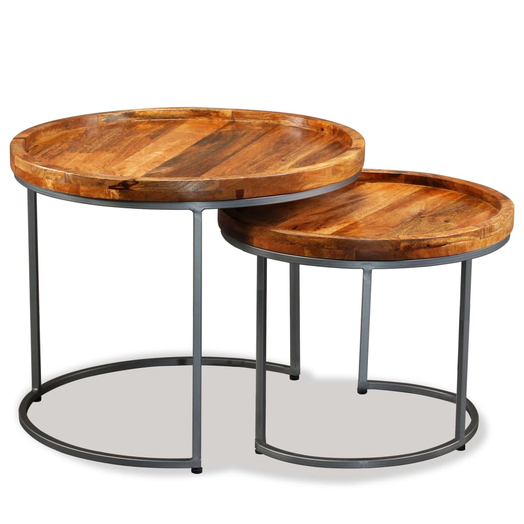8718475557258_a_en_hd_1 vidaXL Side Table Set 2 Pieces Solid Mango Wood - Image 1