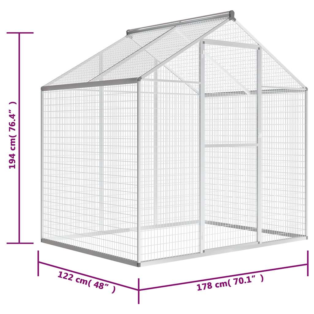 8718475558958_g_en_hd_4 vidaXL Outdoor Aviary Aluminium 178x122x194 cm - Image 5
