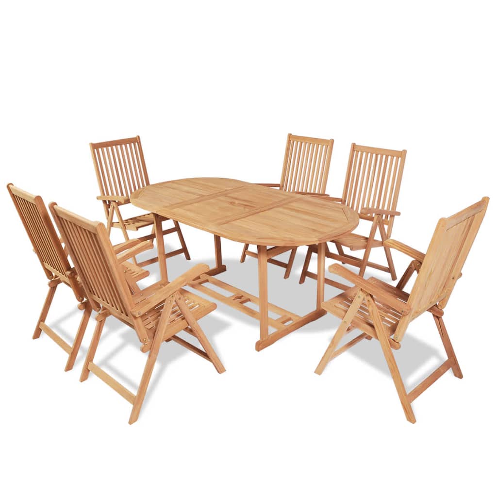 8718475559061_a_en_hd_1 vidaXL 7 Piece Outdoor Dining Set with Folding Chairs Solid Teak Wood - Image 1