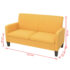 vidaXL 2-Seater Sofa 135x65x76 cm Yellow - Image 4