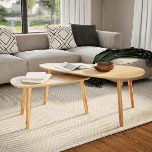 vidaXL Coffee Table Set 2 Pieces Solid Pinewood Brown