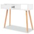 vidaXL Console Table Solid Pinewood 80x30x72 cm White - Image 2