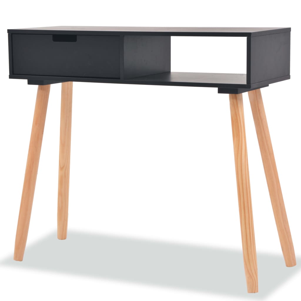 8718475565093_a_en_hd_1 vidaXL Console Table Solid Pinewood 80x30x72 cm Black - Image 1