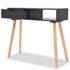 vidaXL Console Table Solid Pinewood 80x30x72 cm Black - Image 2
