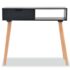 vidaXL Console Table Solid Pinewood 80x30x72 cm Black - Image 4
