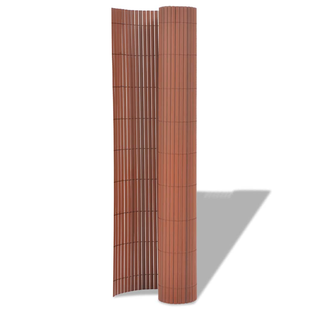 8718475565932_g_en_hd_1 vidaXL Double-Sided Garden Fence PVC 90x300 cm Brown - Image 2