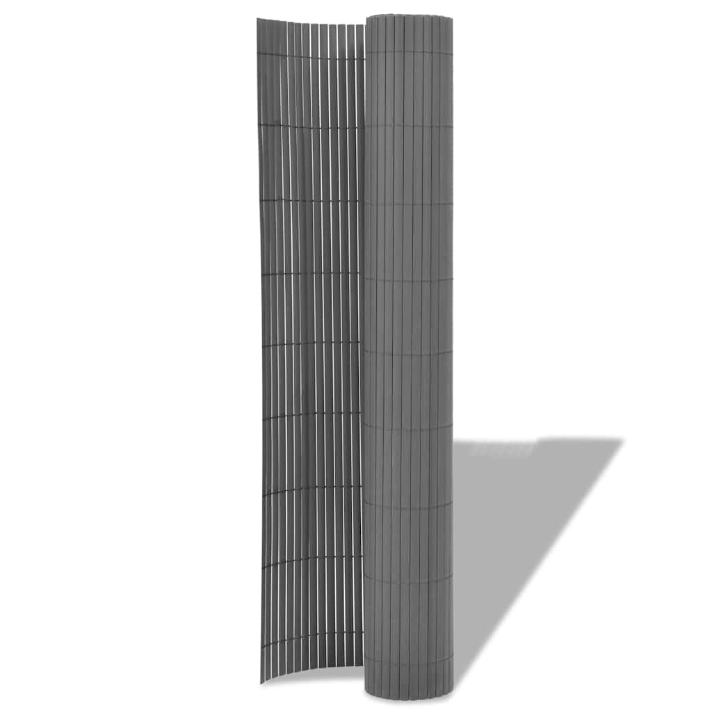 8718475565949_g_en_hd_1 vidaXL Double-Sided Garden Fence PVC 90x300 cm Grey - Image 2