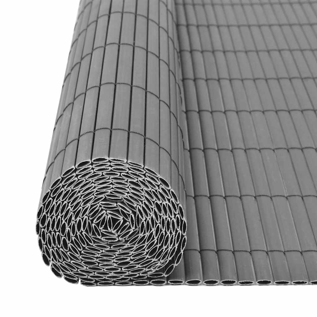 8718475565994_g_en_hd_4 vidaXL Double-Sided Garden Fence PVC 90x500 cm Grey - Image 5