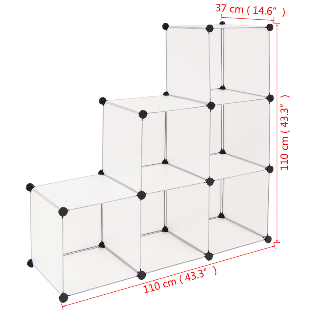 8718475566366_g_en_hd_5 vidaXL Storage Cube Organiser with 6 Compartments White - Image 6