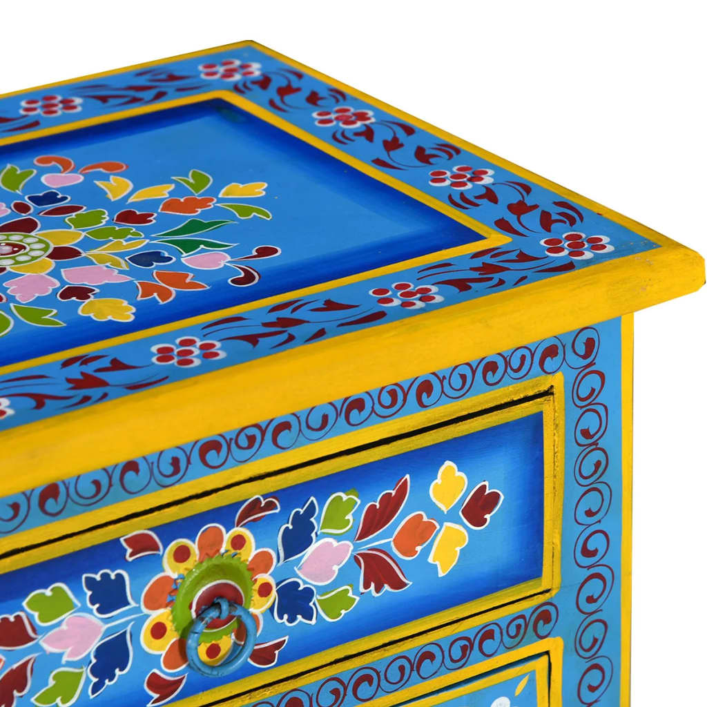 8718475568063_g_en_hd_6 vidaXL Bedside Cabinet Solid Mango Wood Turquoise Hand Painted - Image 8