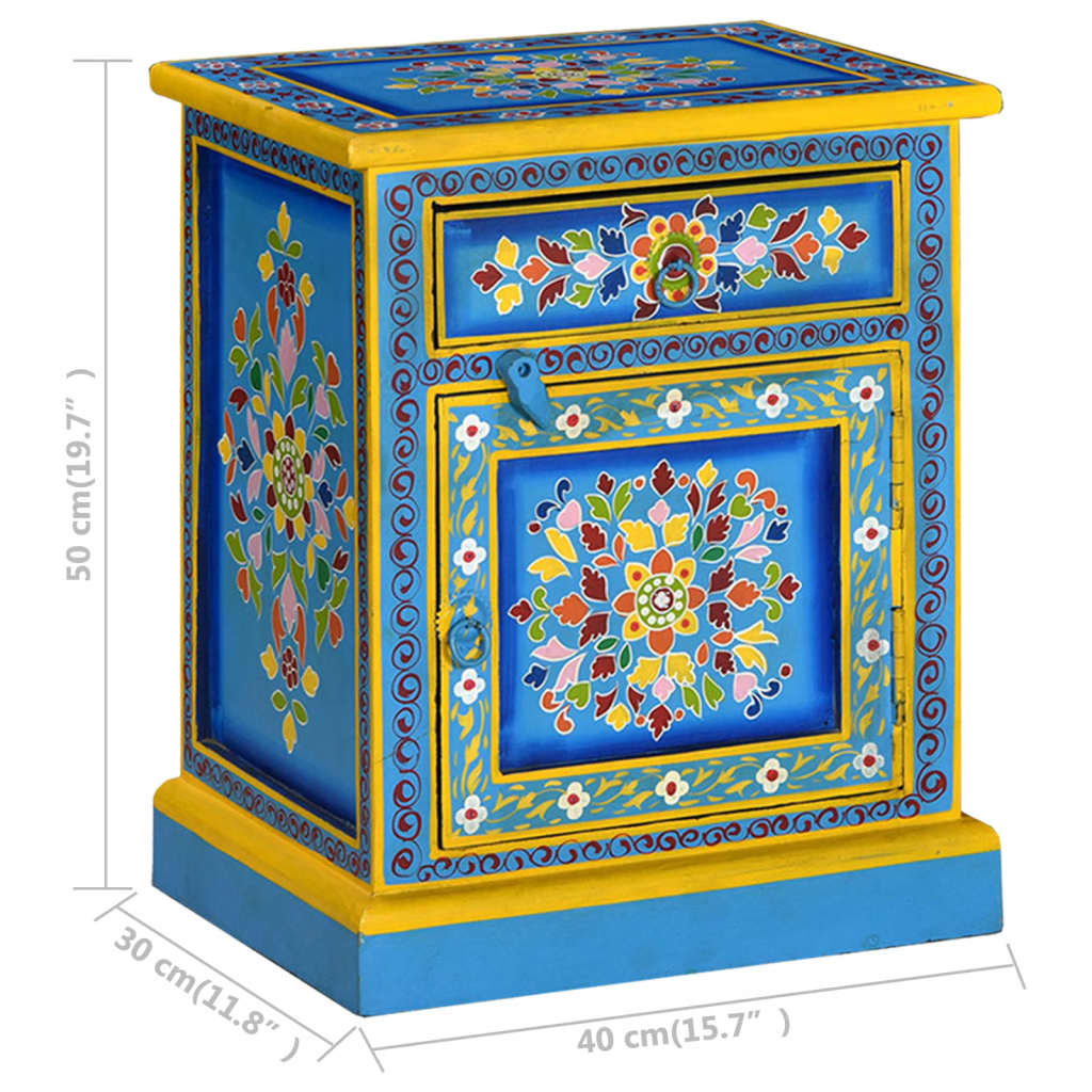 8718475568063_g_en_hd_8 vidaXL Bedside Cabinet Solid Mango Wood Turquoise Hand Painted - Image 10