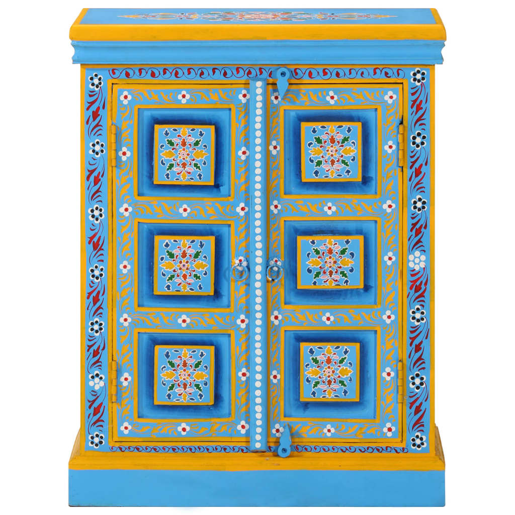 8718475568100_g_en_hd_1 vidaXL Sideboard Solid Mango Wood Turquoise Hand Painted - Image 2
