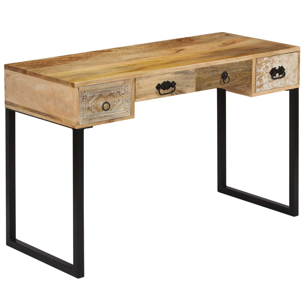 8718475568209_a_en_hd_1 vidaXL Desk Solid Mango Wood and Real Leather 117x50x76 cm - Image 1