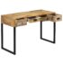 vidaXL Desk Solid Mango Wood and Real Leather 117x50x76 cm - Image 4