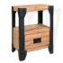 vidaXL Nightstand Solid Acacia Wood Steel 40x30x54 cm