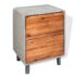 vidaXL Nightstand Concrete Solid Acacia Wood 40x30x50 cm