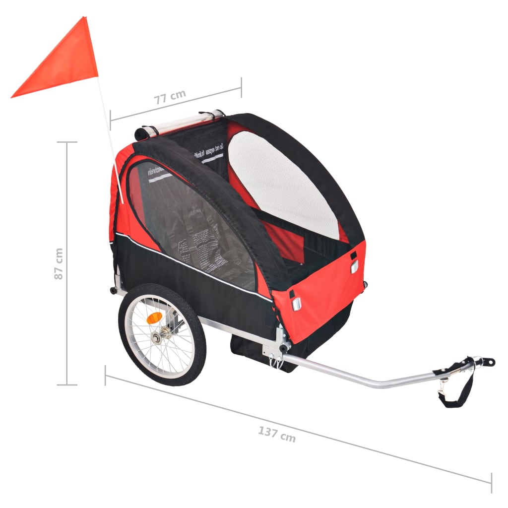 8718475568407_g_en_hd_5 vidaXL Bike Trailer Red and Black 30 kg - Image 6