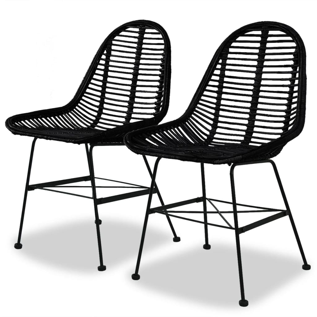 8718475568865_a_en_hd_1 vidaXL Dining Chairs 2 pcs Black Natural Rattan - Image 1