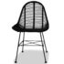 vidaXL Dining Chairs 2 pcs Black Natural Rattan - Image 2