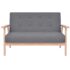 vidaXL 2-Seater Sofa Fabric Dark Grey - Image 2