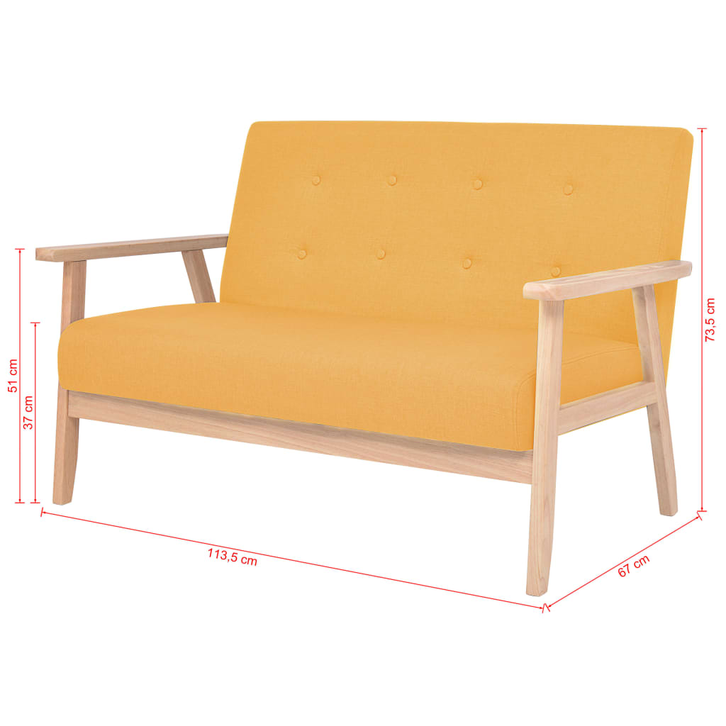 8718475569541_g_en_hd_6 vidaXL 2-Seater Sofa Fabric Yellow - Image 7