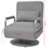 vidaXL Swivel Chair and Sofa Bed Light Grey Fabric - Image 12