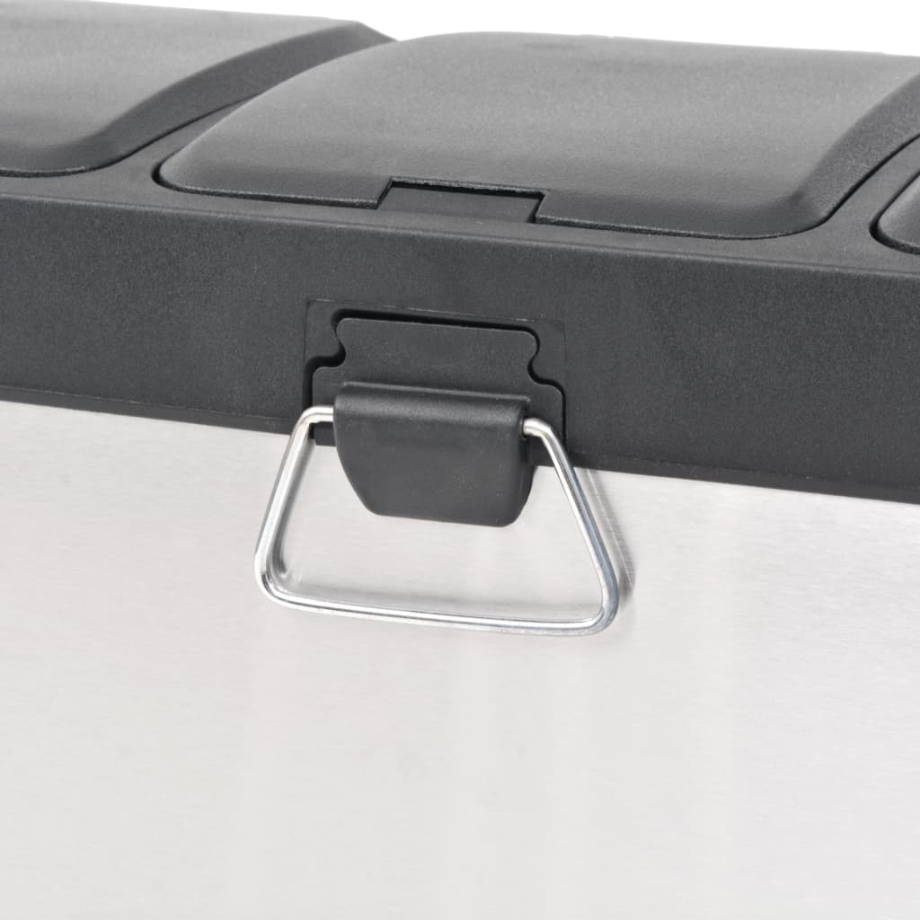 8718475570035_g_en_hd_3 vidaXL Recycling Pedal Bin Garbage Trash Bin Stainless Steel 24 L - Image 4