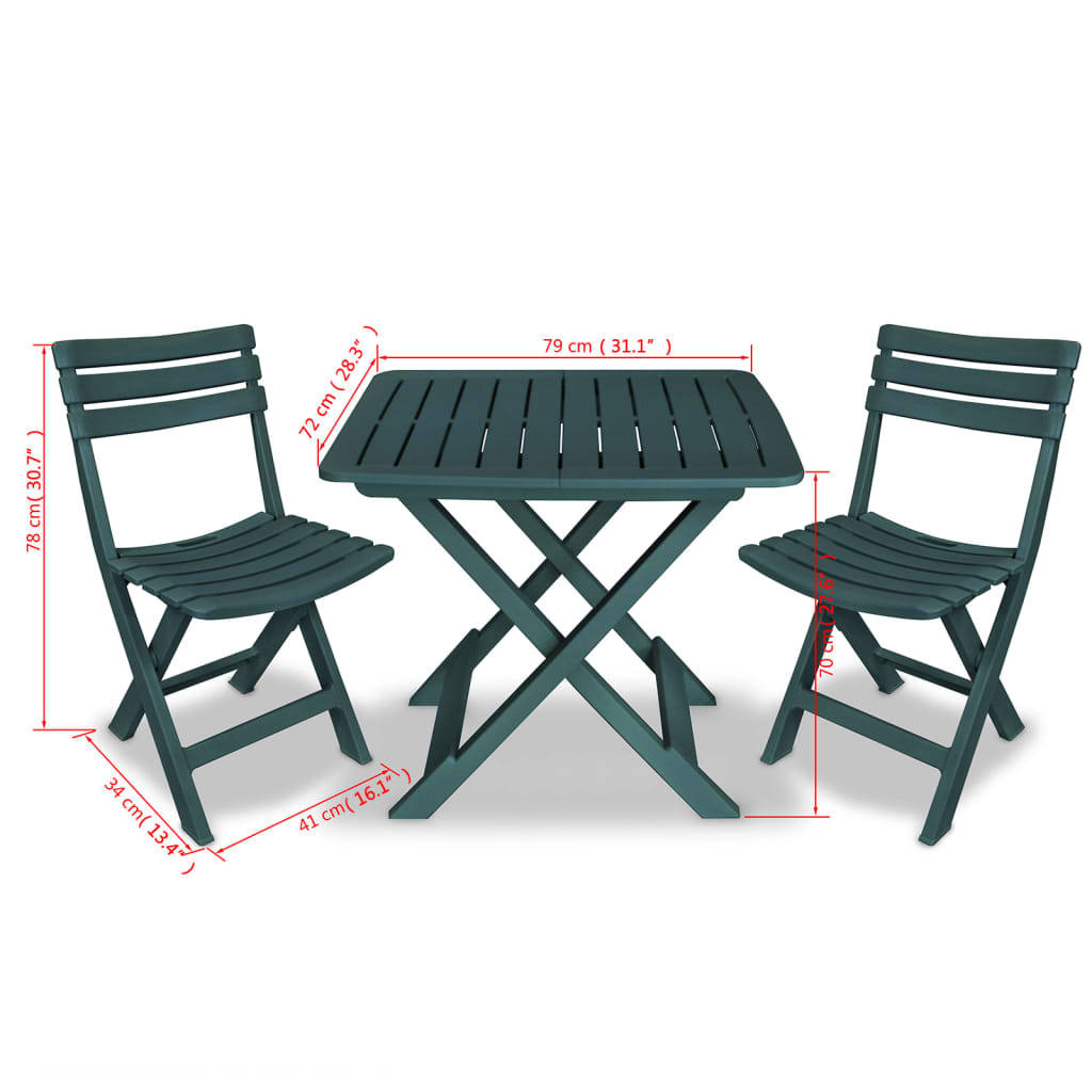 8718475570523_g_en_hd_8 vidaXL 3 Piece Folding Bistro Set Plastic Green - Image 9