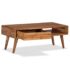 vidaXL Coffee Table Solid Wood with Carved Drawer 100x50x40 cm - Image 3