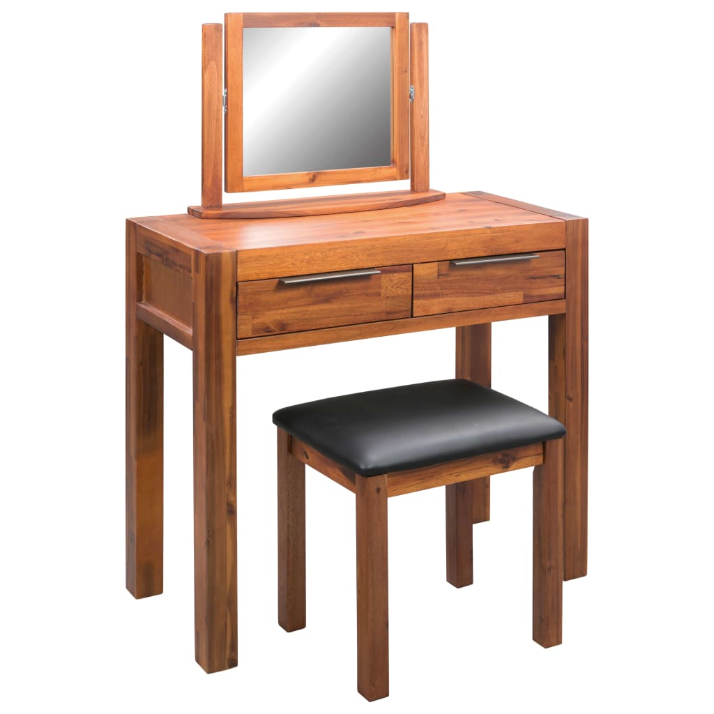 8718475571384_a_en_hd_1 vidaXL Dressing Table with Stool and Mirror Solid Acacia Wood - Image 1