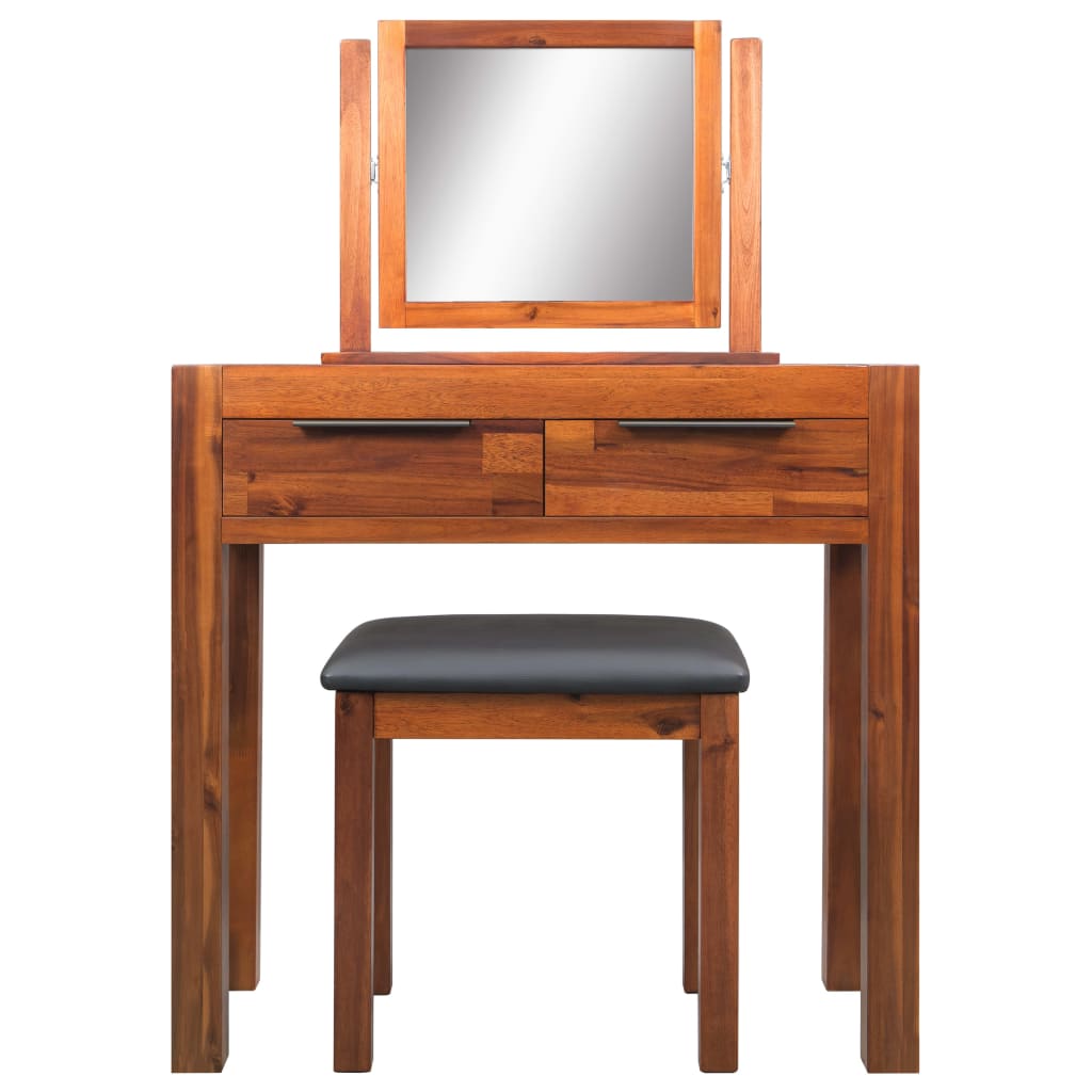 8718475571384_g_en_hd_1 vidaXL Dressing Table with Stool and Mirror Solid Acacia Wood - Image 2
