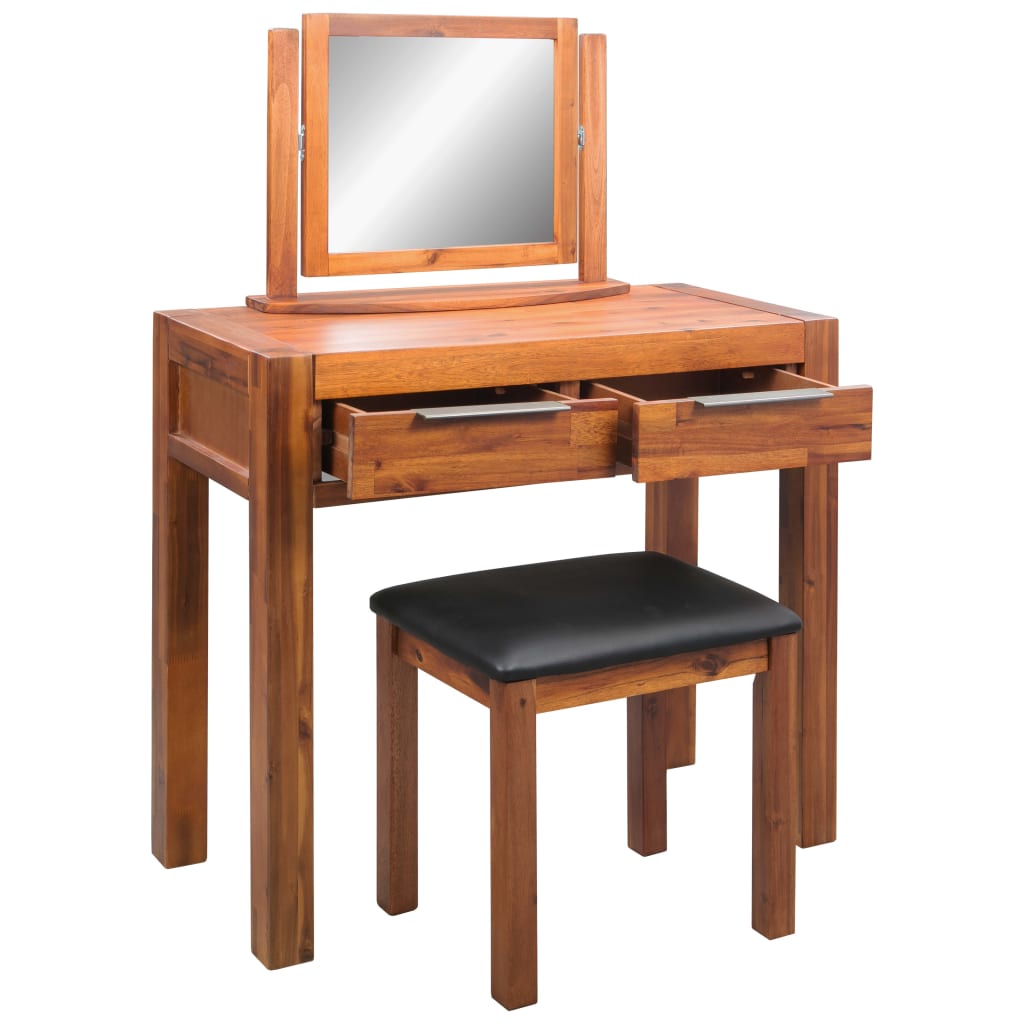 8718475571384_g_en_hd_3 vidaXL Dressing Table with Stool and Mirror Solid Acacia Wood - Image 5