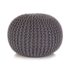 vidaXL Hand-Knitted Pouffe Cotton 50x35 cm Grey