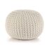 vidaXL Hand-Knitted Pouffe Cotton 50x35 cm White