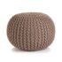 vidaXL Hand-Knitted Pouffe Cotton 50x35 cm Brown