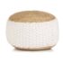 vidaXL Woven/Knitted Pouffe Jute Cotton 50x35 cm White