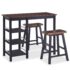vidaXL Bar Set 3 Pieces MDF Black - Image 2