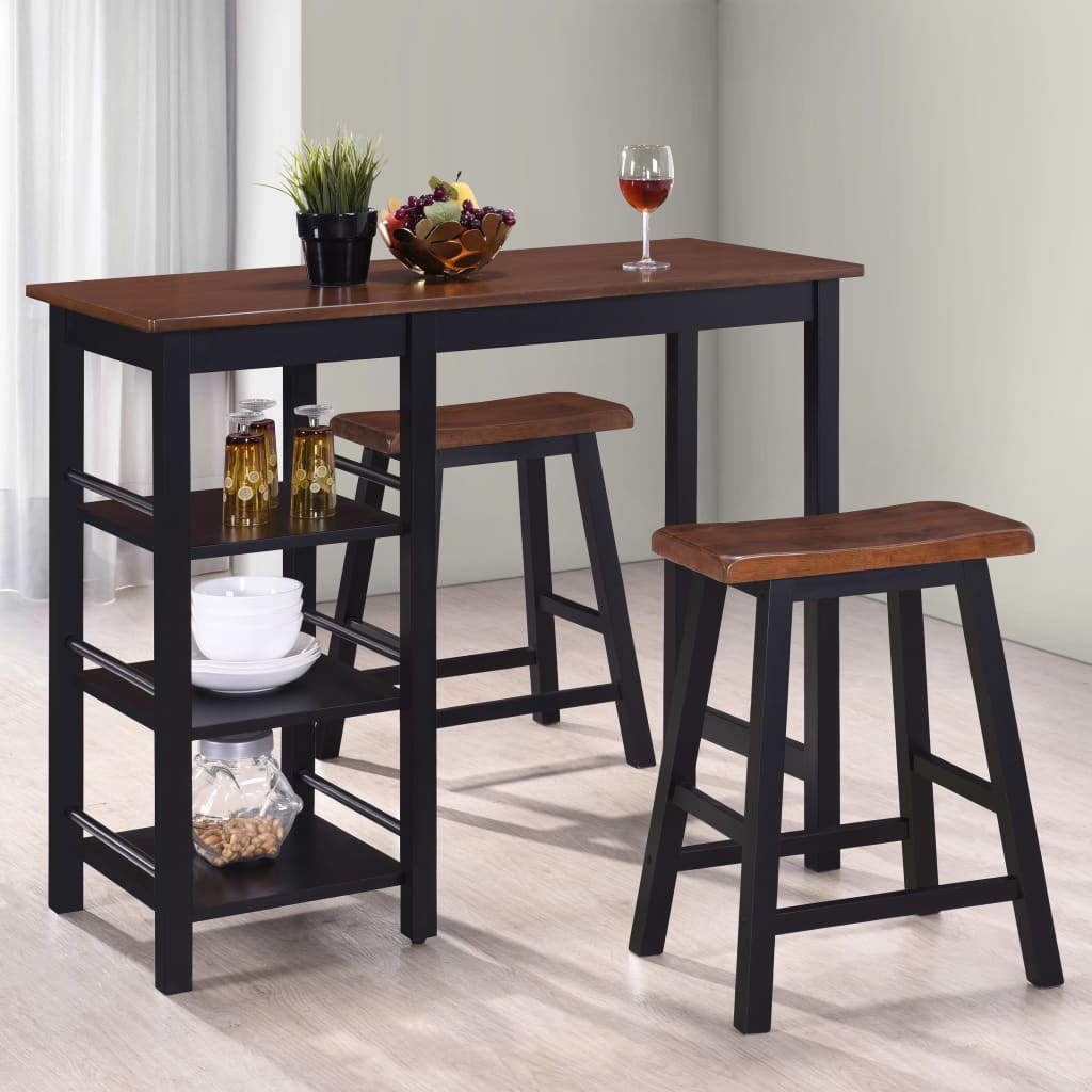8718475573272_m_en_hd_1 vidaXL Bar Set 3 Pieces MDF Black - Image 1
