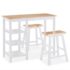 vidaXL Bar Set 3 Pieces MDF White - Image 2