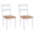 vidaXL Dining Chairs 2 pcs White Solid Rubber Wood
