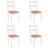 vidaXL Dining Chairs 4 pcs White Solid Rubber Wood