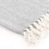 vidaXL Throw Cotton Herringbone 220x250 cm Grey - Image 4