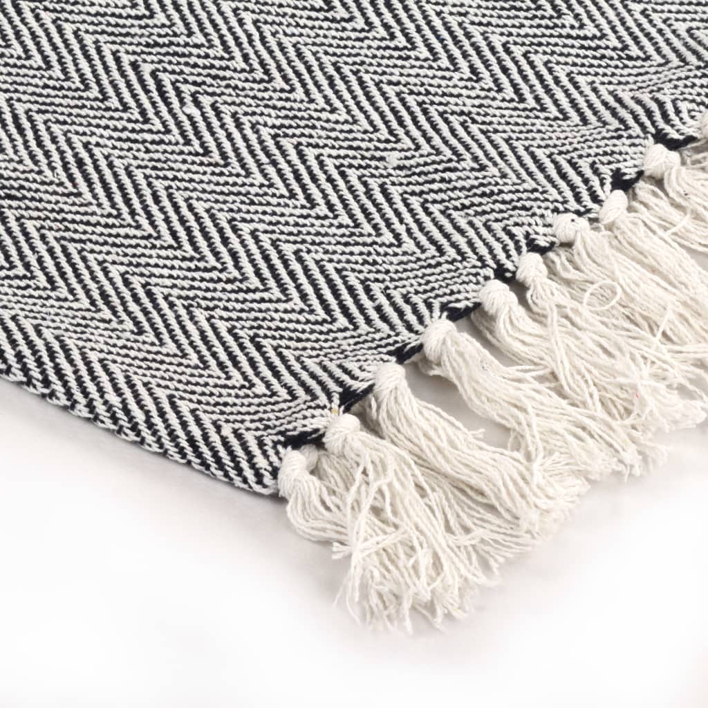 8718475573852_g_en_hd_3 vidaXL Throw Cotton Herringbone 220x250 cm Navy Blue - Image 4