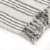 vidaXL Throw Cotton Stripes 160x210 cm Grey and White - Image 4